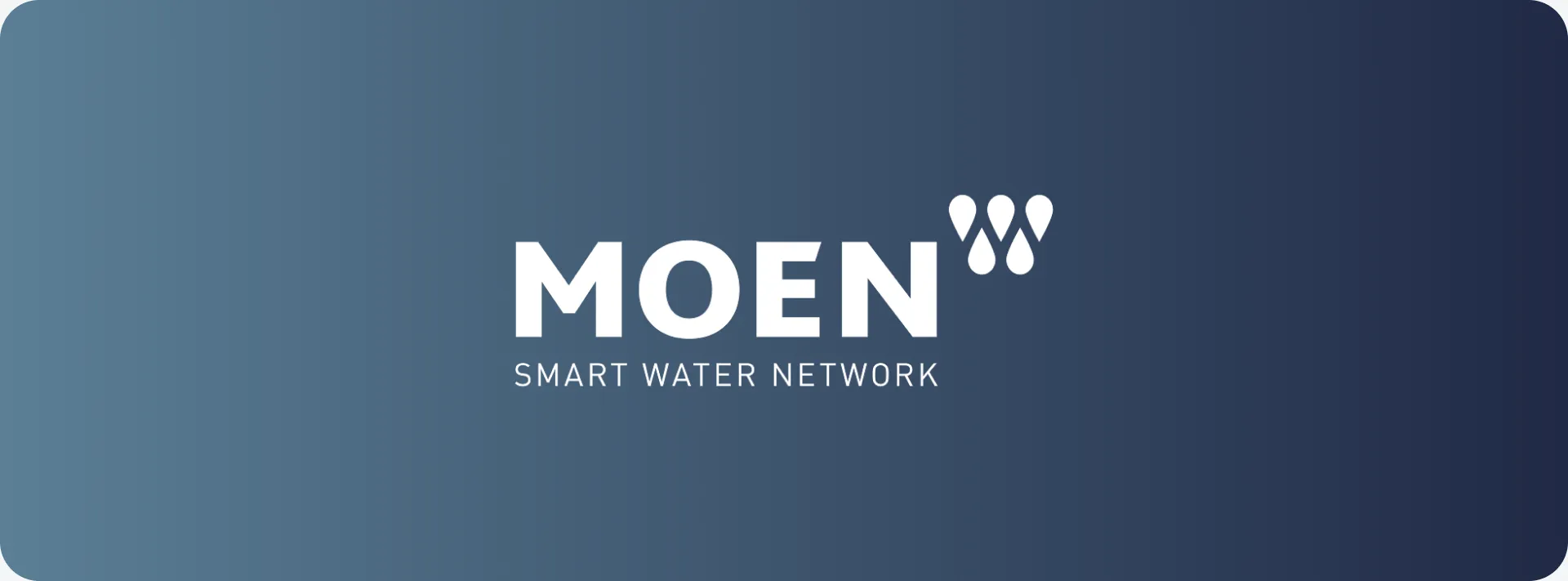 Moen Smart Water Network logo on a slate blue gradient