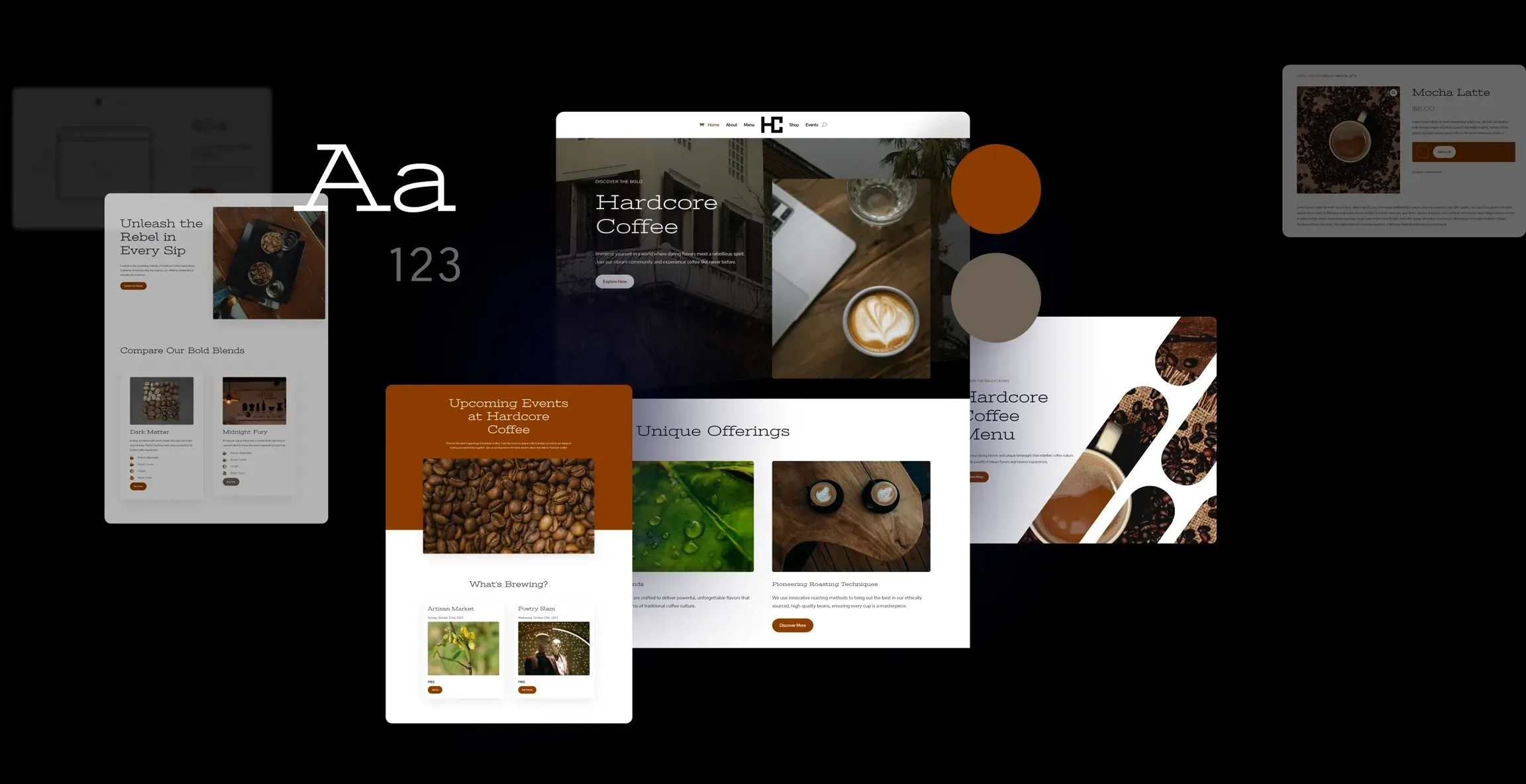 A site Divi AI generated for an artisanal coffee shop and cafe