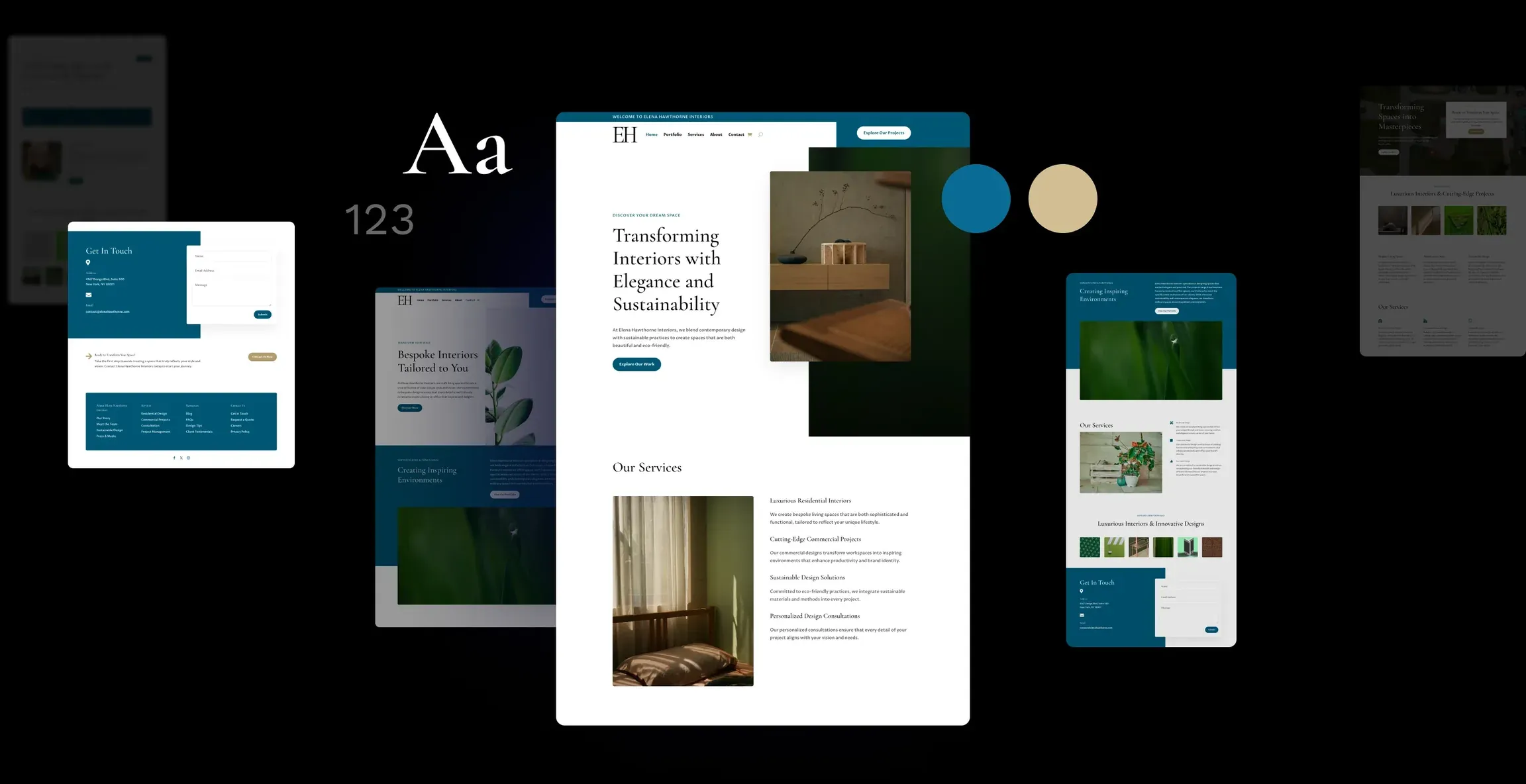 A site Divi AI generated for a modern interior design company