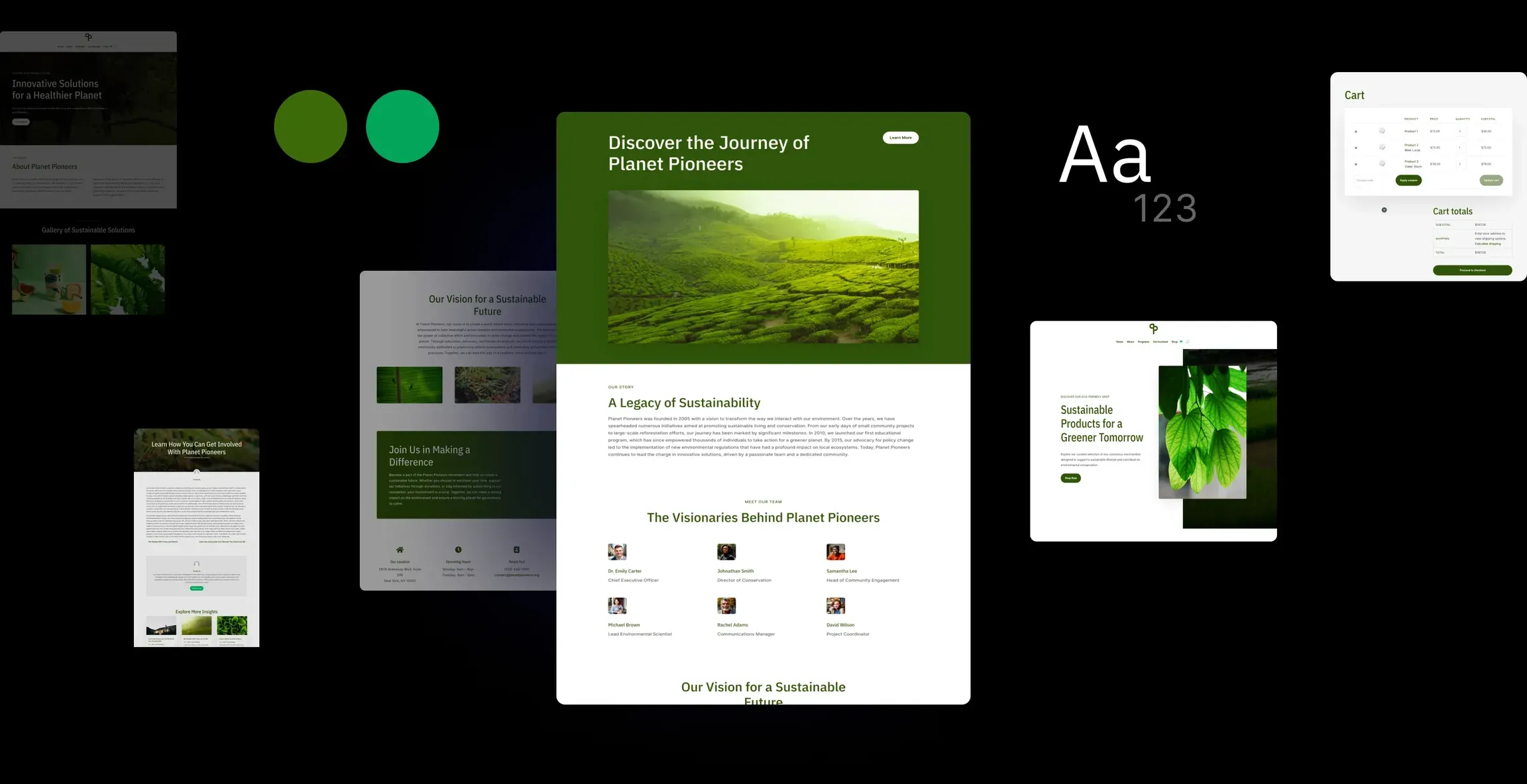 A site Divi AI generated for a forward-thinking environmental NGO
