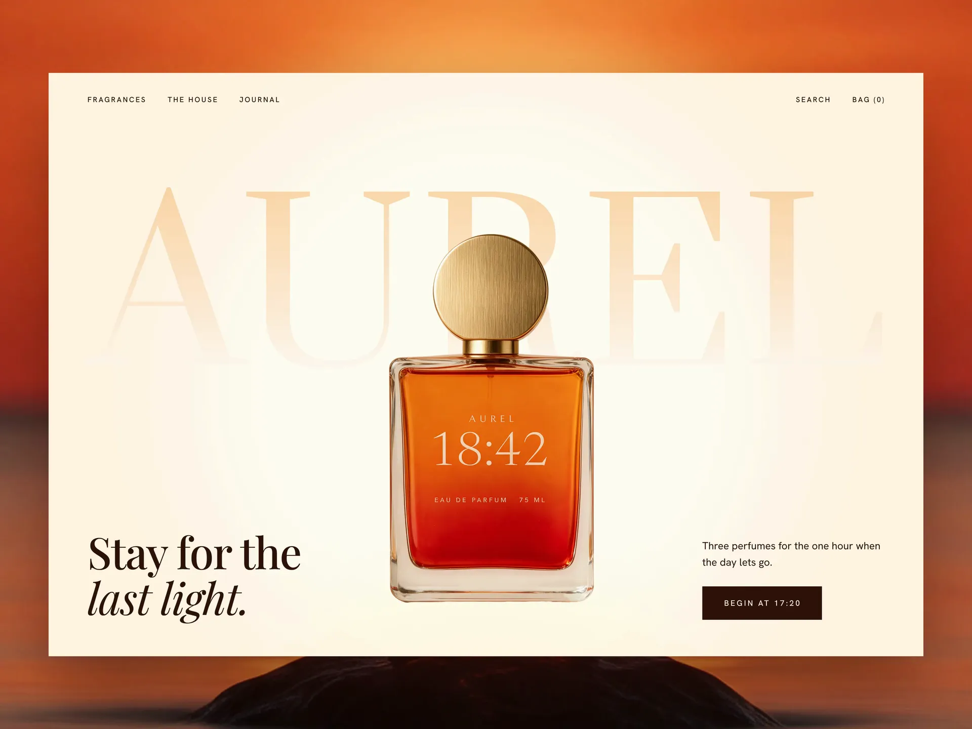 Aurel, landing page concept