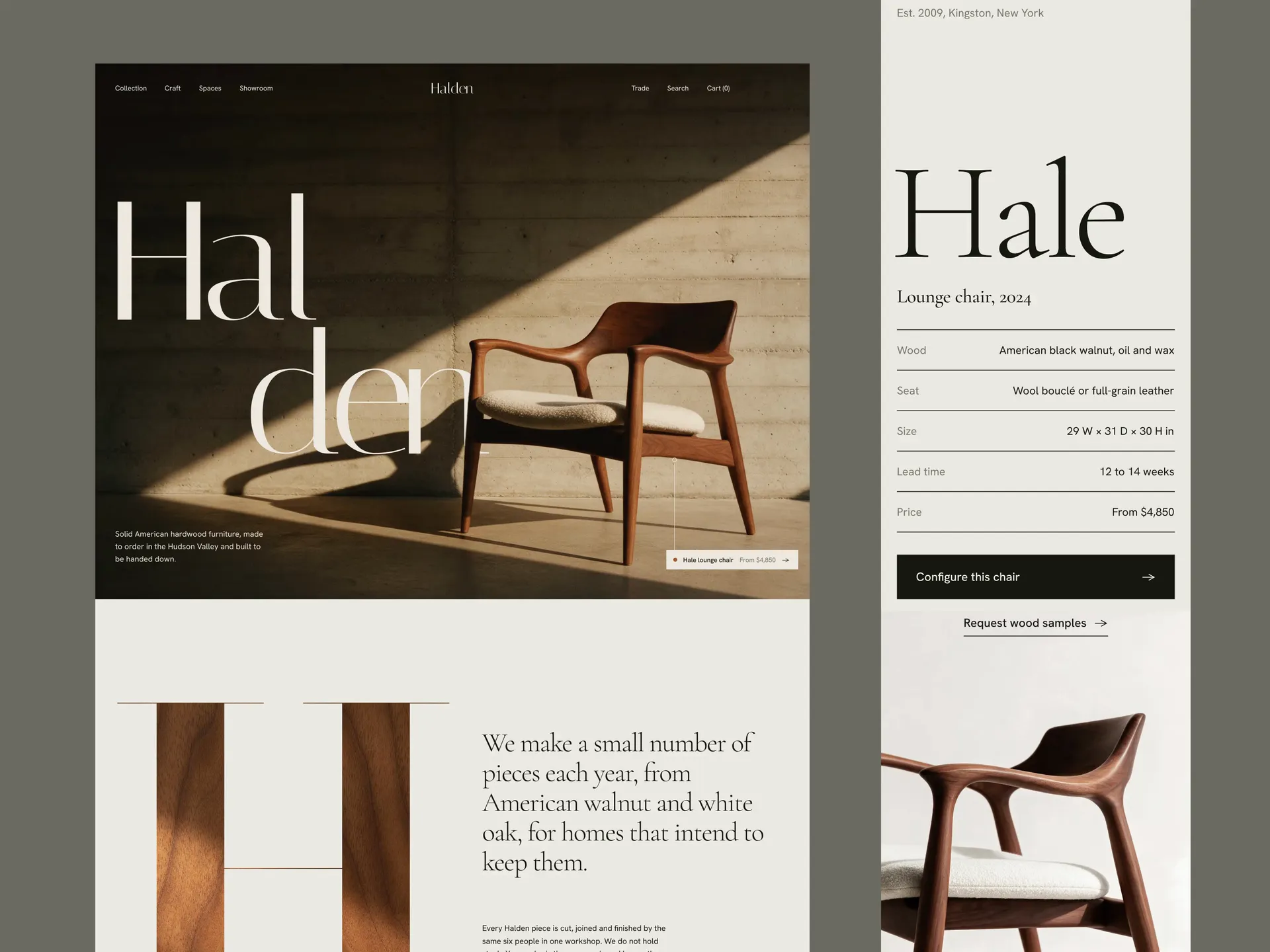 Halden, landing page concept
