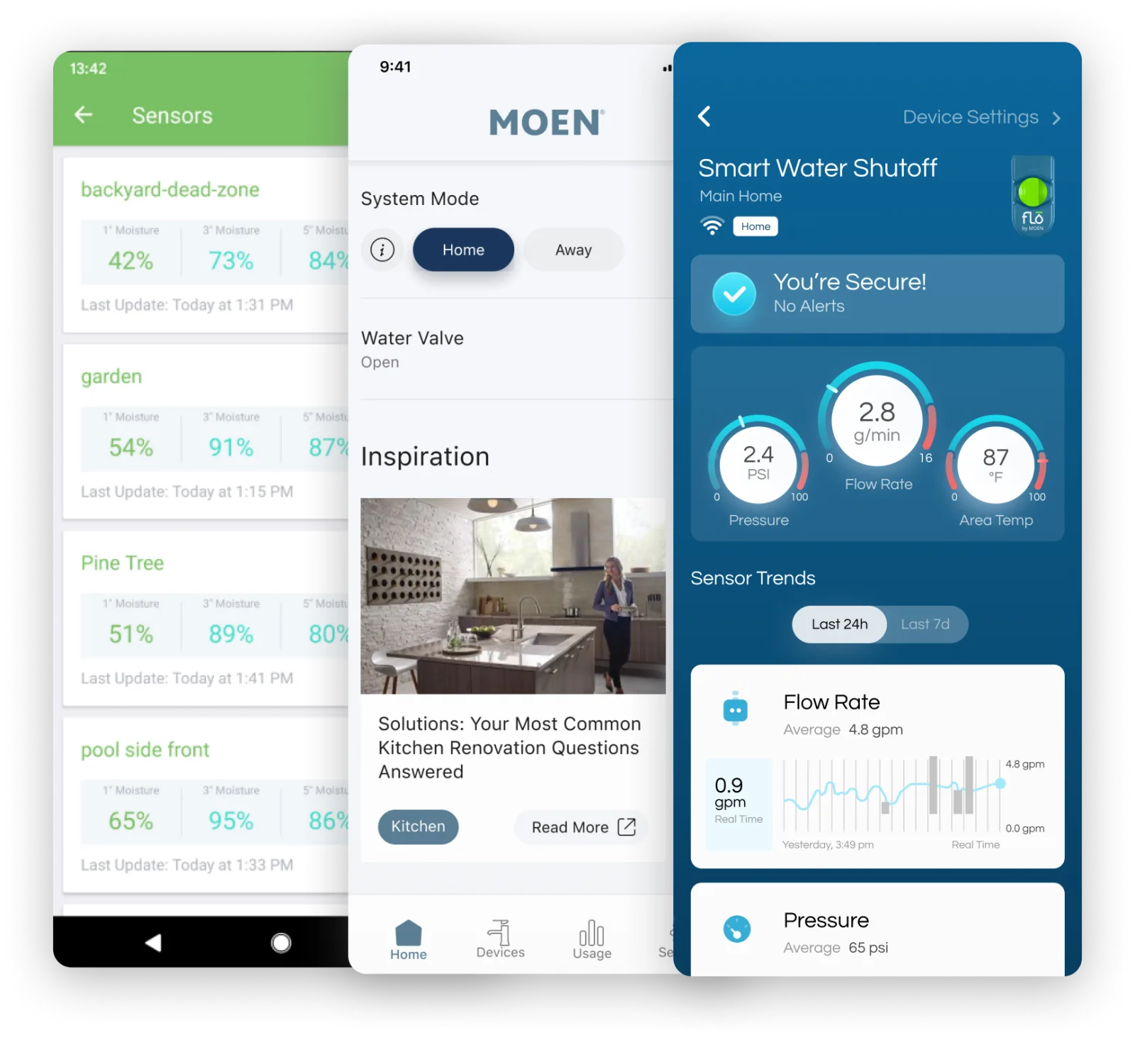 Moen — Three Previous Separate Apps Before Consolidation
