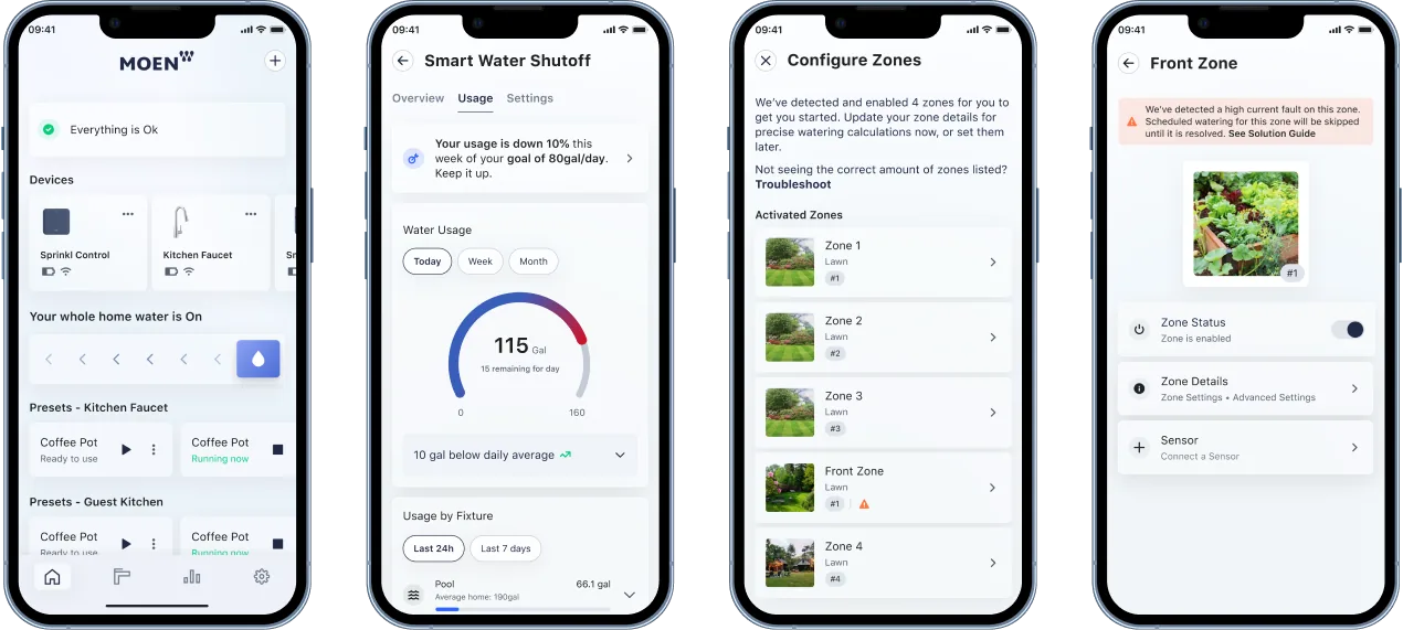 Moen — Redesigned Interface with Glassy Look and Feel